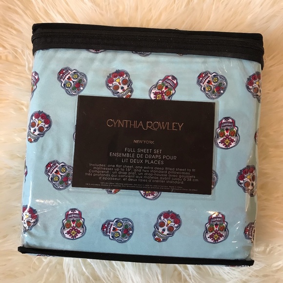 CYNTHIA ROWLEY Full Sheet Set Blue - Picture 2 of 5